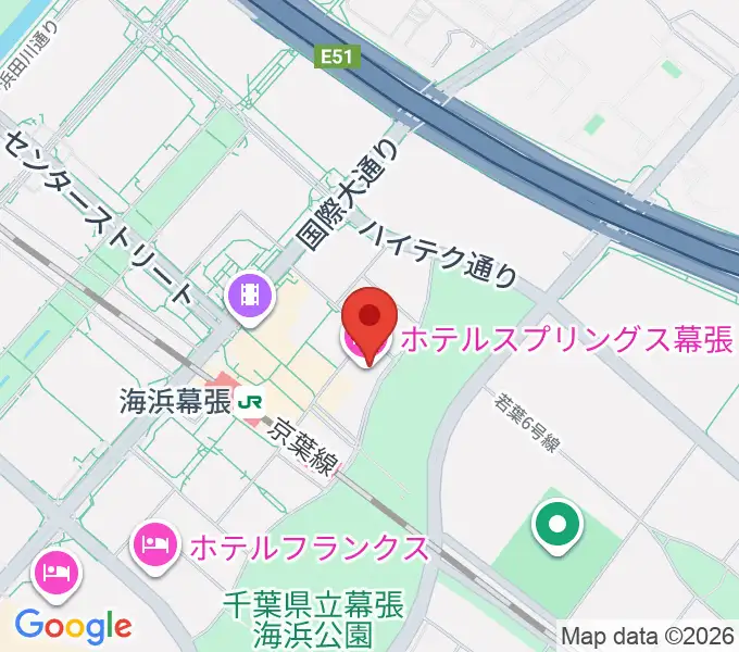 ホテルスプリングス幕張スプリングスホールの地図