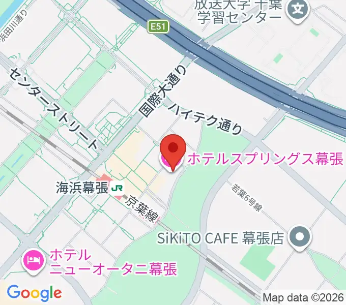 ホテルスプリングス幕張スプリングスホールの地図