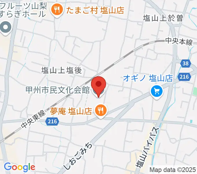 甲州市民文化会館の地図
