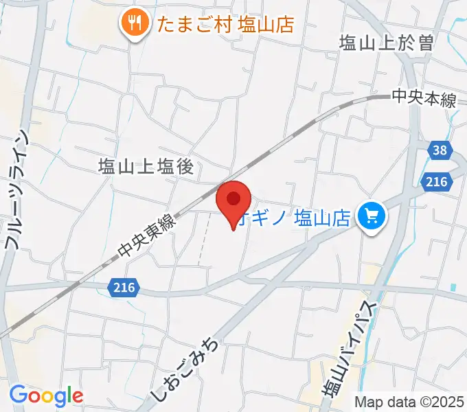 甲州市民文化会館の地図