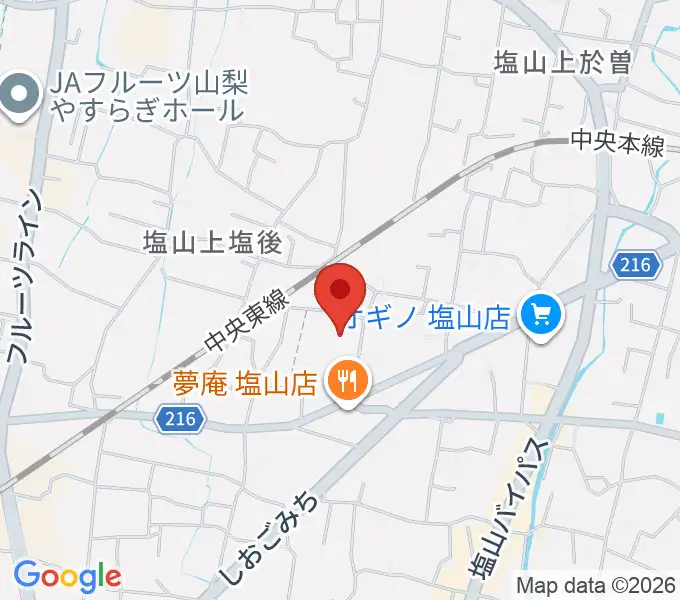 甲州市民文化会館の地図