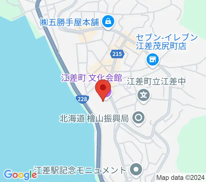 江差町文化会館の地図