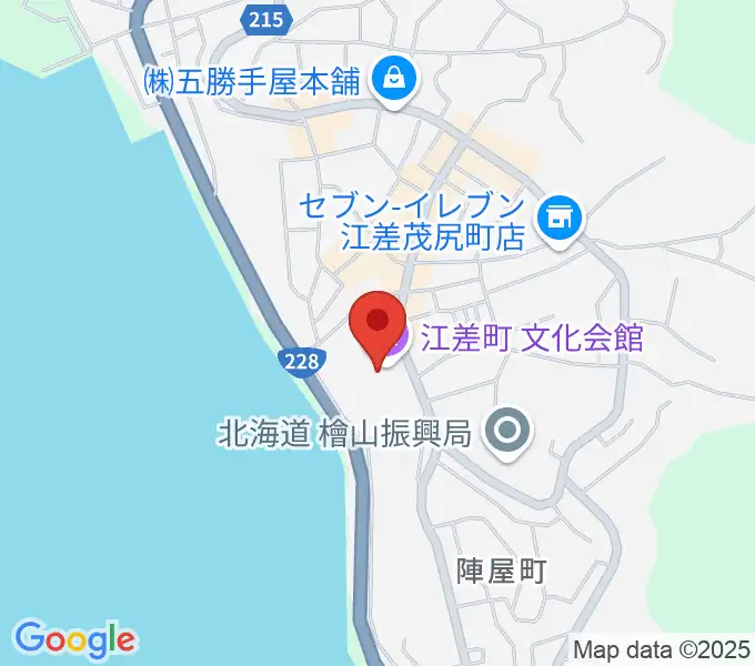 江差町文化会館の地図
