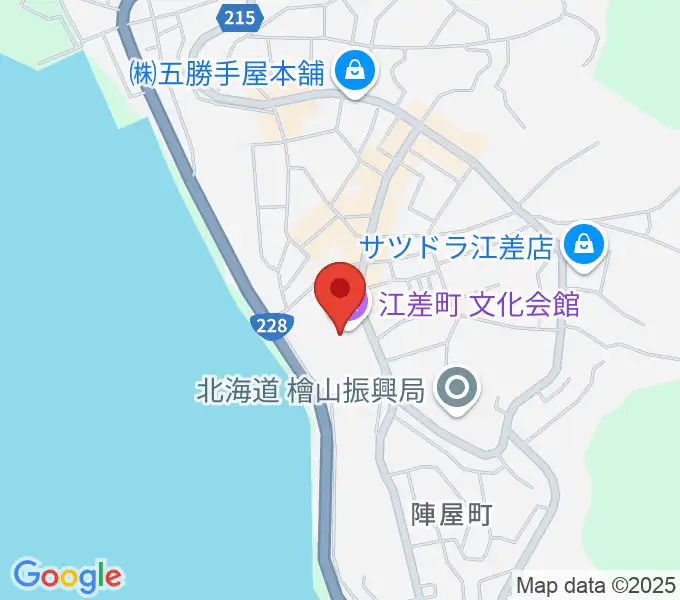 江差町文化会館の地図