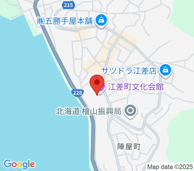 江差町文化会館の地図