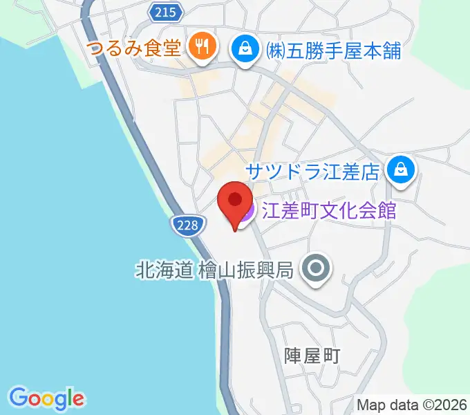 江差町文化会館の地図