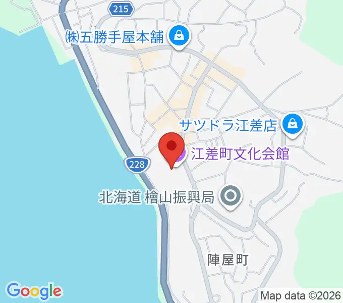 江差町文化会館の地図