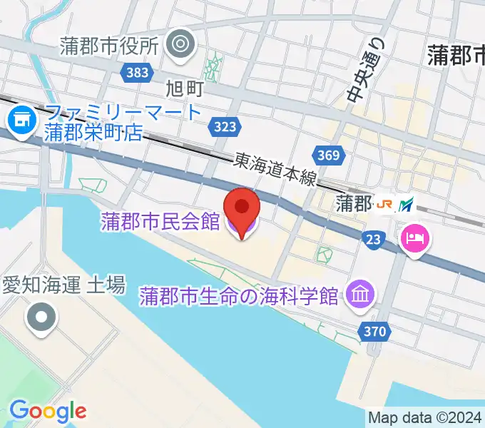 蒲郡市民会館の地図