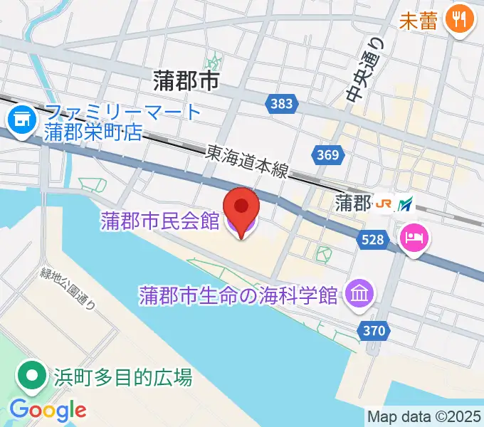 蒲郡市民会館の地図