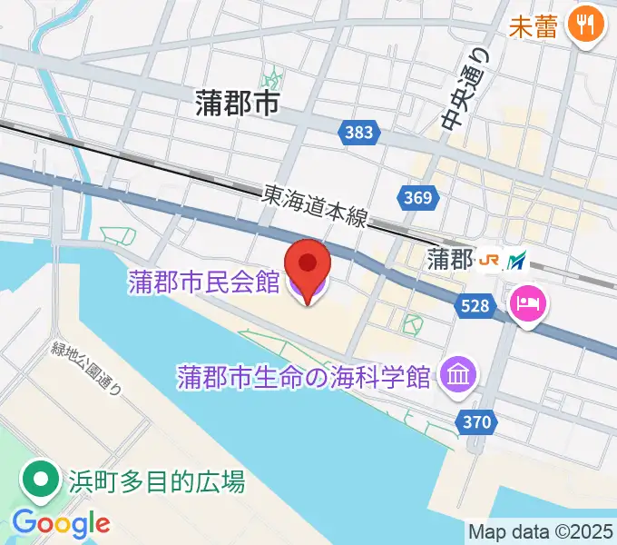 蒲郡市民会館の地図