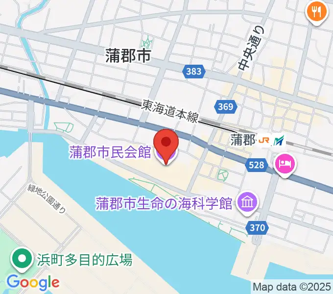 蒲郡市民会館の地図