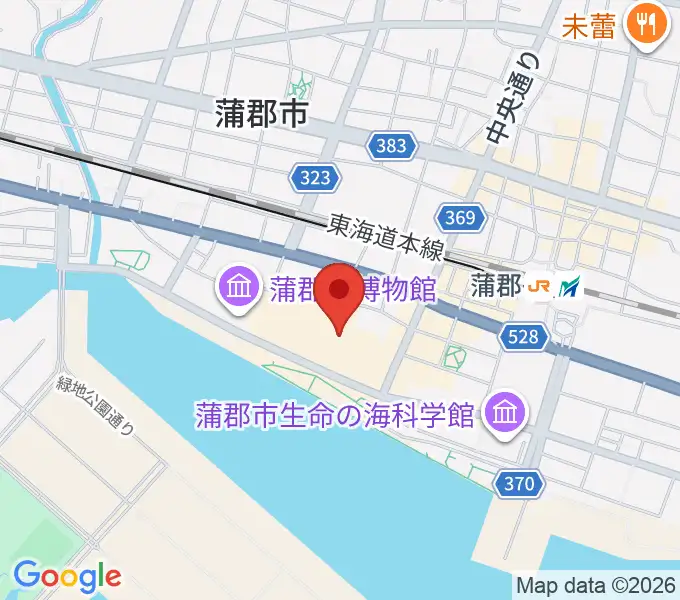 蒲郡市民会館の地図