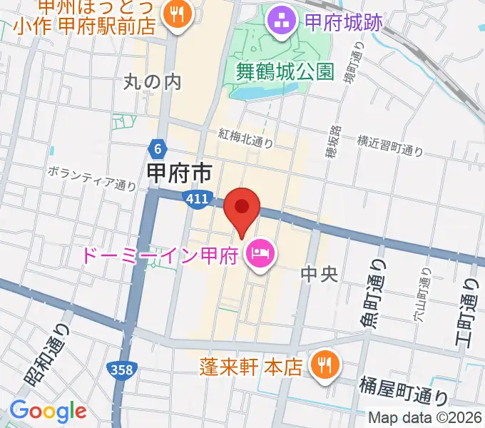甲府SPACE101の地図