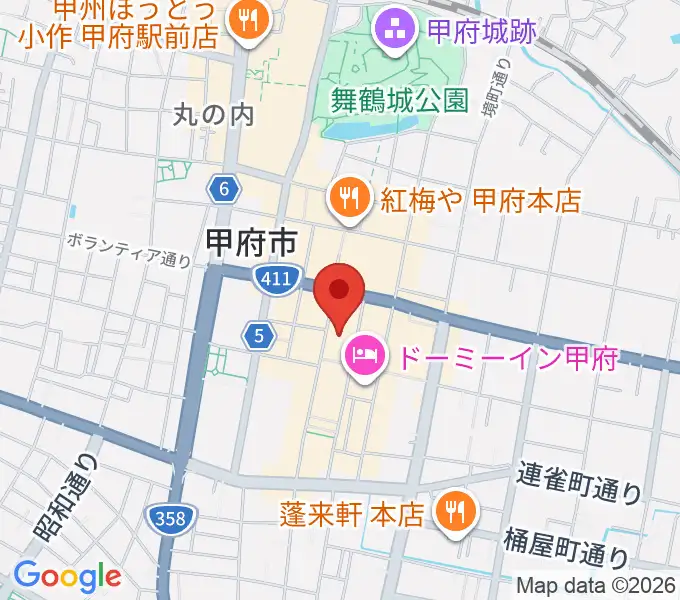 甲府SPACE101の地図