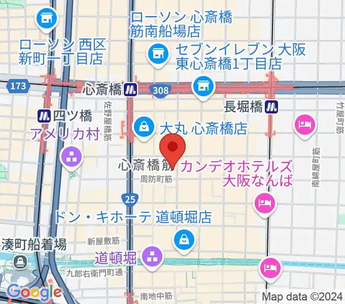 大阪心斎橋MUSE BOXの地図