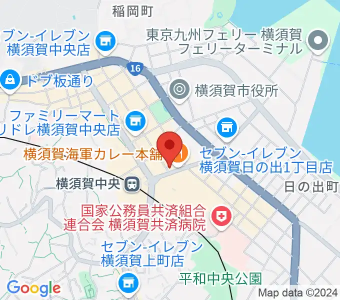 よこすかピアノスタジオの地図