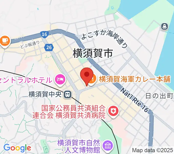 よこすかピアノスタジオの地図