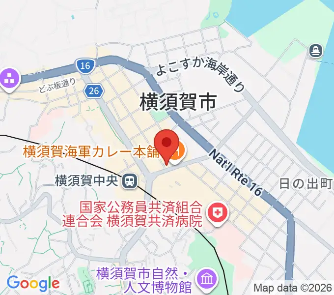 よこすかピアノスタジオの地図