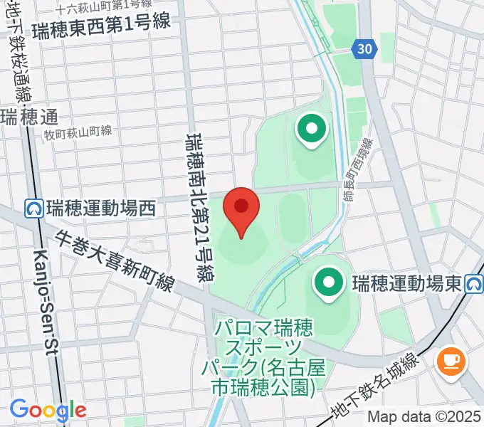 パロマ瑞穂野球場の地図