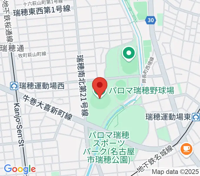 パロマ瑞穂野球場の地図