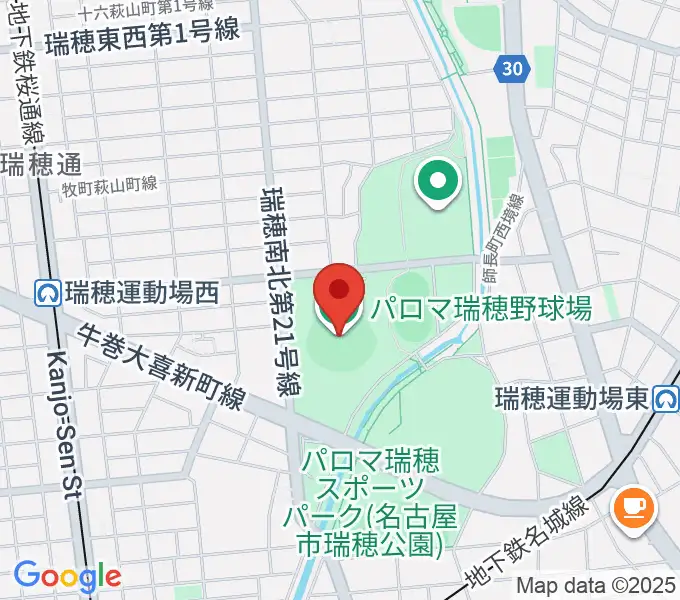 パロマ瑞穂野球場の地図