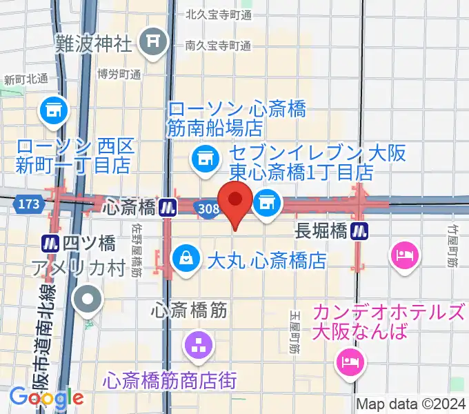 DAIHATSU心斎橋角座の地図