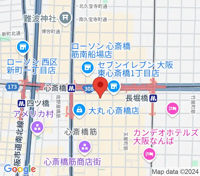 DAIHATSU心斎橋角座の地図