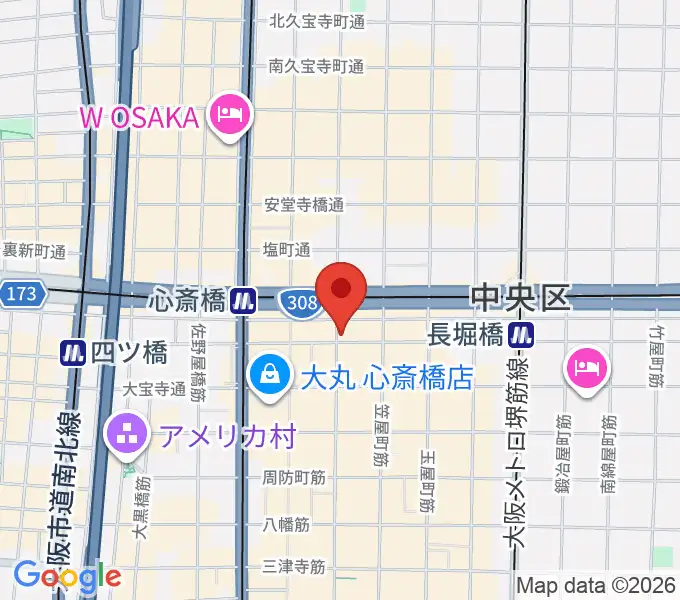 DAIHATSU心斎橋角座の地図