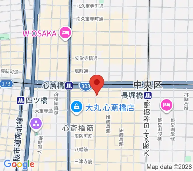 DAIHATSU心斎橋角座の地図