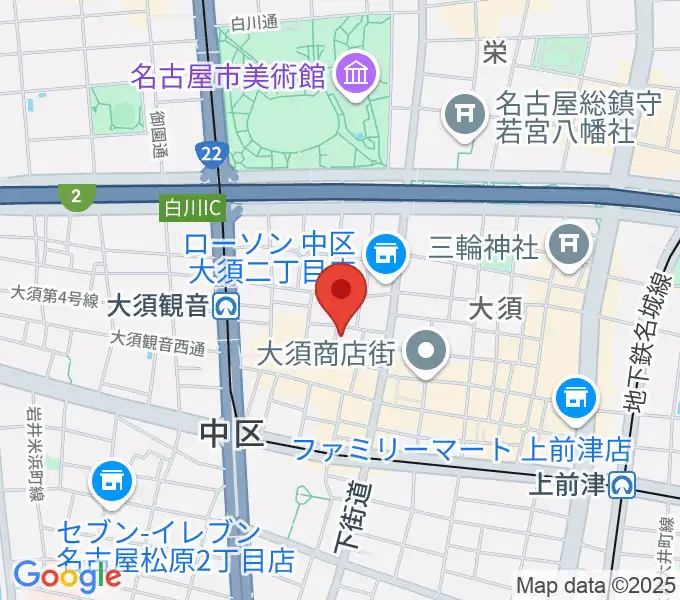 大須演芸場の地図