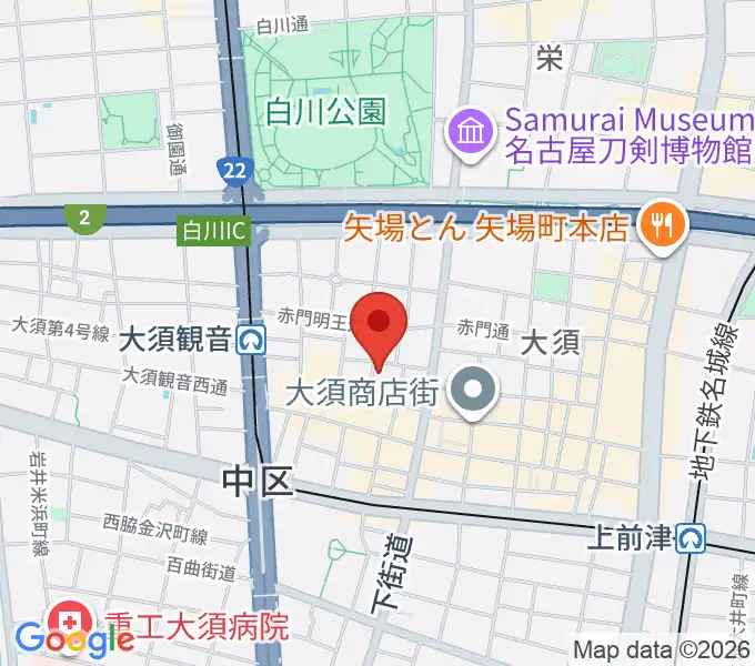 大須演芸場の地図