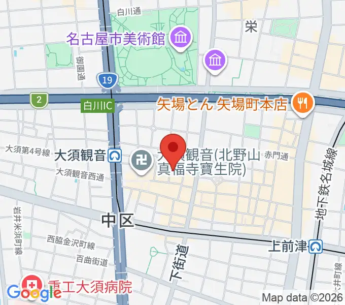 大須演芸場の地図