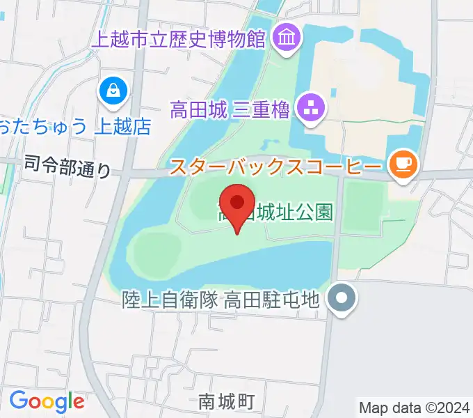 高田城址公園オーレンプラザの地図