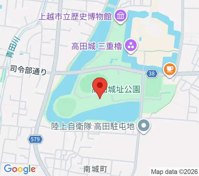 高田城址公園オーレンプラザの地図