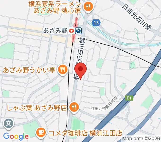 アートフォーラムあざみ野の地図