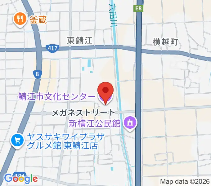 鯖江市文化センターの地図