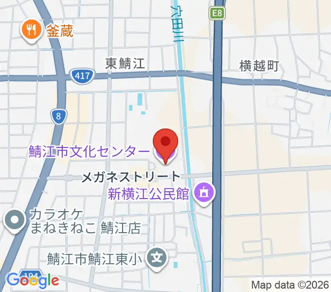 鯖江市文化センターの地図
