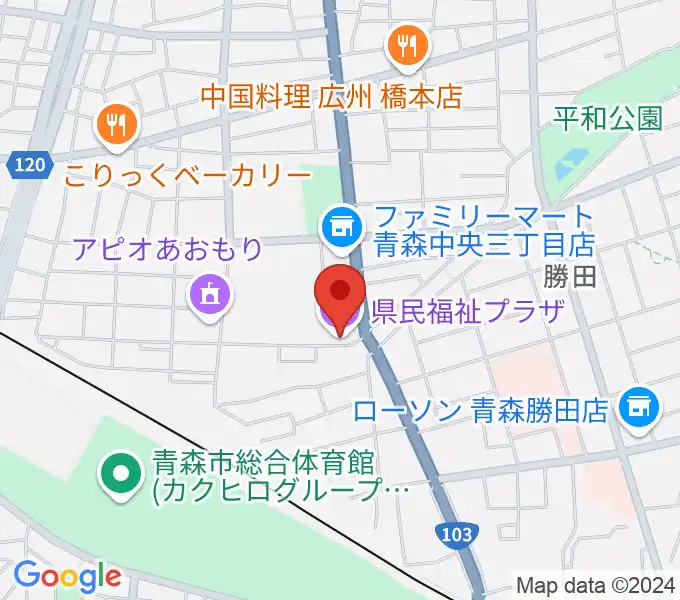 青森県民福祉プラザの地図