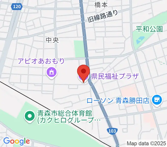 青森県民福祉プラザの地図