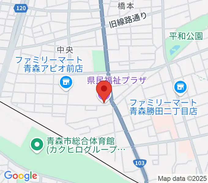 青森県民福祉プラザの地図