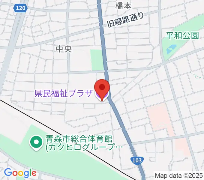 青森県民福祉プラザの地図