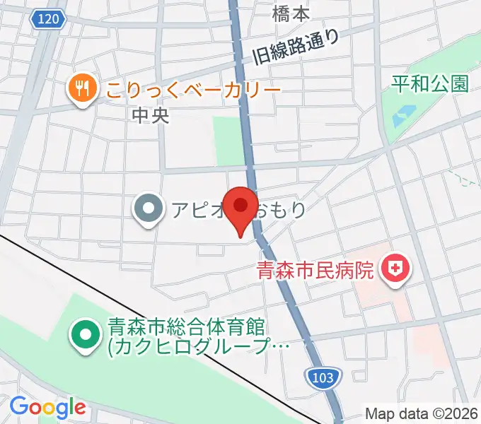 青森県民福祉プラザの地図