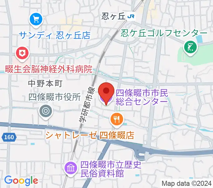 四條畷市市民総合センターの地図