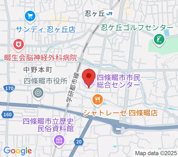 四條畷市市民総合センターの地図