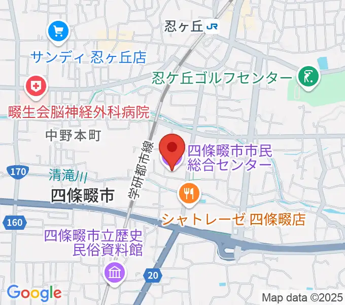 四條畷市市民総合センターの地図