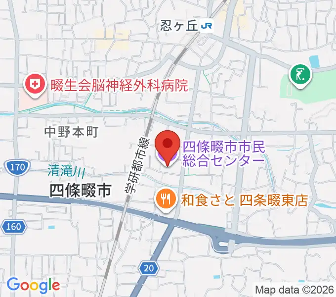 四條畷市市民総合センターの地図
