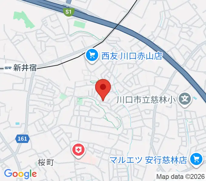 グリーンライト音楽教室の地図