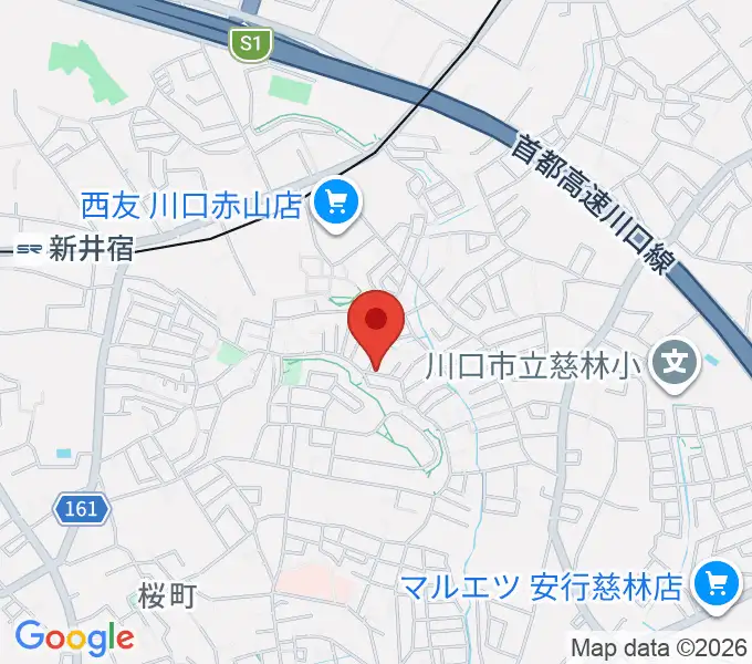 グリーンライト音楽教室の地図