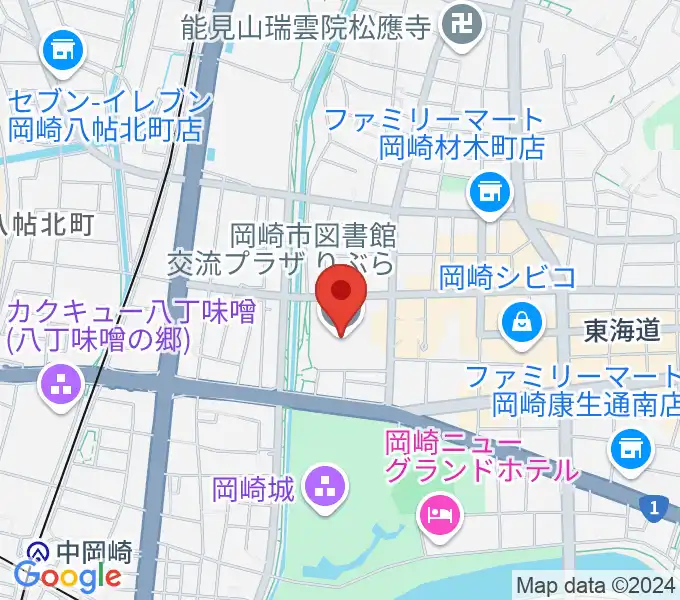 岡崎市図書館交流プラザ りぶらの地図