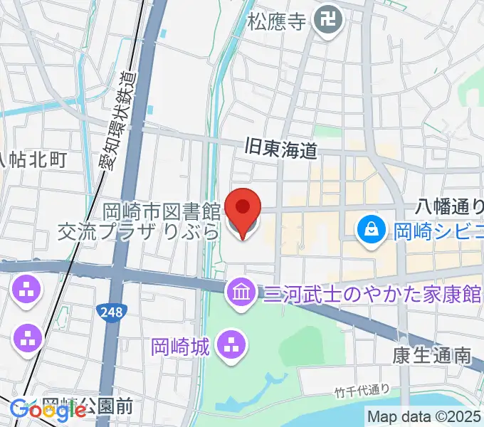 岡崎市図書館交流プラザ りぶらの地図